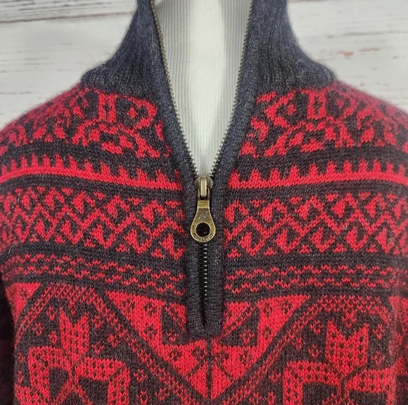 PENDLETON Vintage Quarter Zip Wool Sweater Size XL - Picture 2 of 9